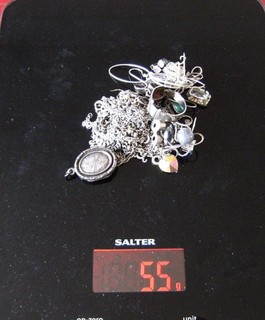 JOB LOT BUNDLE SCRAP SILVER MOST 925 BROKEN CHAINS & ODD EARRINGS 55g