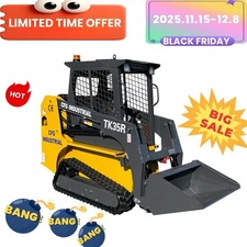 AGT TK35R 1.5ton Mini Skid Steer Track Loader 32.8HP RATO Gasoline Engine NEW