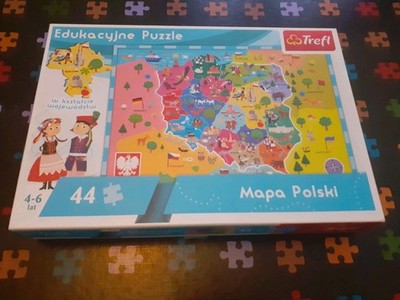   Karte von Polen 44 Teile Puzzle 4+ von Trefl komplett Mapa Polski