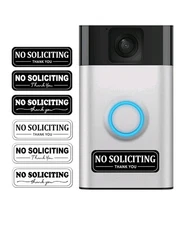 6pcs Small No Soliciting Thank You Vinyl Sticker Decal For Video Doorbell Ring