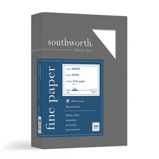 Southworth 100 Cotton Business Paper 8.5 x 11 Inches 500 Sheets White