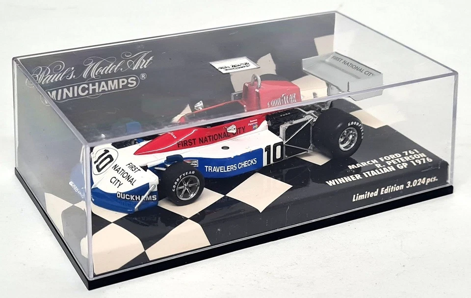 Minichamps 1/43 March Ford 761 R. Peterson 1st Italian GP 1976 Diecast F1 Car - Image 2 of 4