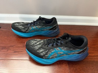 ASICS NOVABLAST 3 Running Shoes Black/Island Blue Men's Size 10.5