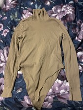 Tan Long Sleeve bodysuit Turtleneck Brand H M Women s Size Medium