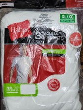 Hanes Mens White Tagless T-Shirts Crewneck 3Pk 100 Cotton - XL