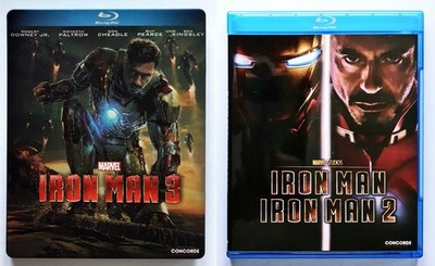IRON MAN Movie 1 - 3, BLU-RAY, Marvel, Robert Downey Jr., Pearce, Kingsley