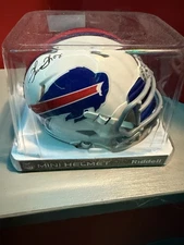 Thurman Thomas Autographed Throwback Bills Mini Helmet Tri-Star COA