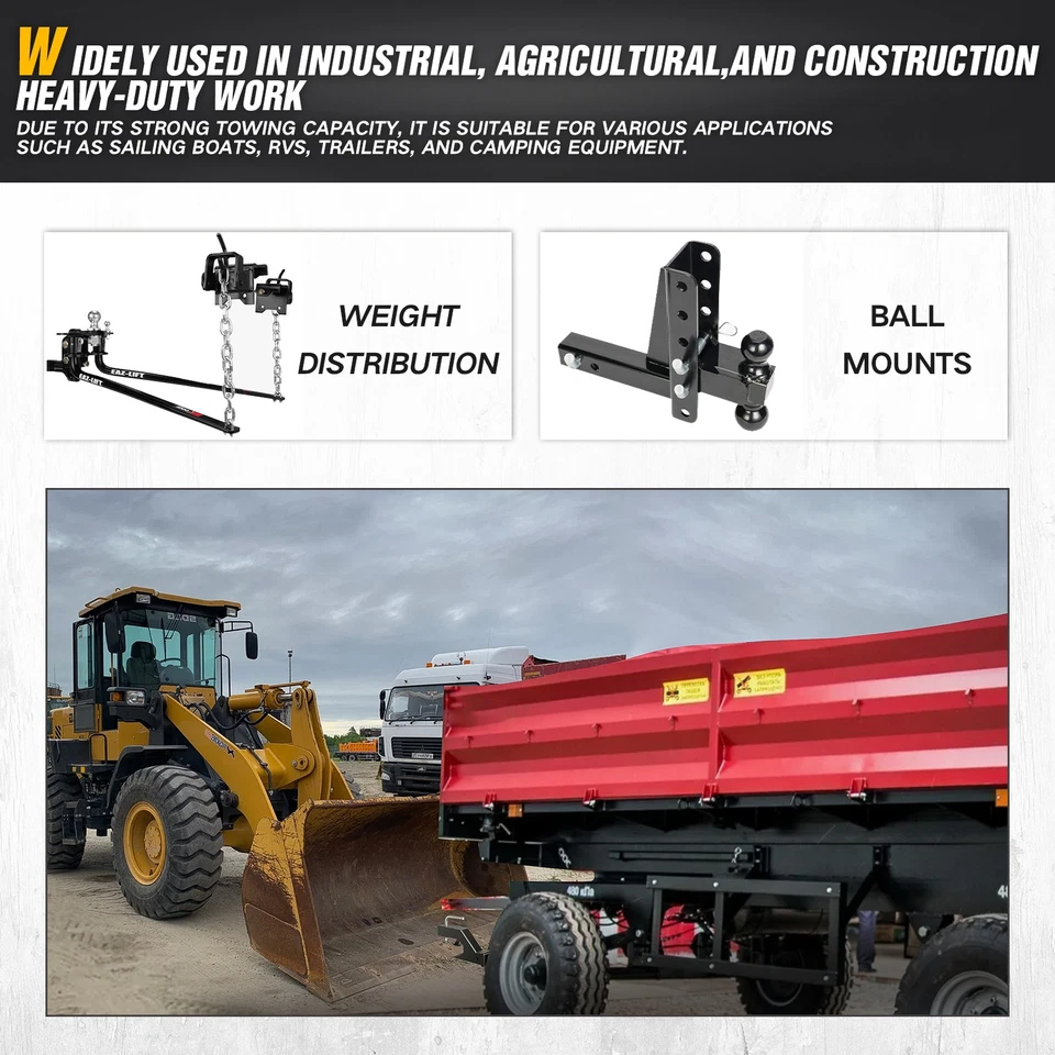 2" Ball Mount Adapter Clamp On Trailer Hitch Receiver For Deere Bobcat Kubota - Image 3 of 4