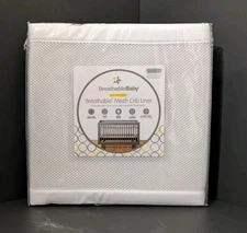 BreathableBaby Classic Breathable Mesh Crib Liner White NIB No Padding 10111