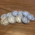mercury dimes lot of 10 Silver Coins