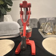 Modern Manual Citrus Juicer Press Red Silver Black Metal Plastic