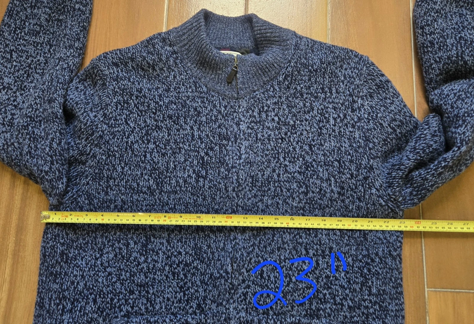 L.L. Bean Classic Lambswool Sweater Full-Zip Flannel-Lined Men's XL Carbon Navy image 10