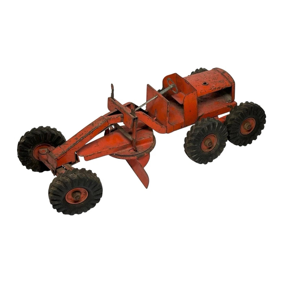 VINTAGE NYLINT ROAD GRADER PRESSED STEEL CONSTRUCTION VEHICLE 1950s - Image 3 of 4