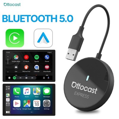 OTTOCAST Mini EXPRESS CarPlay & Android Auto Wireless Adapter 5G Wifi Plug Play