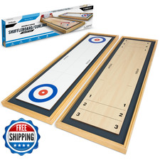 GoSports 2-in-1 Tabletop Shuffleboard  Curling Board Game - 44.6 x 12.9 Inch