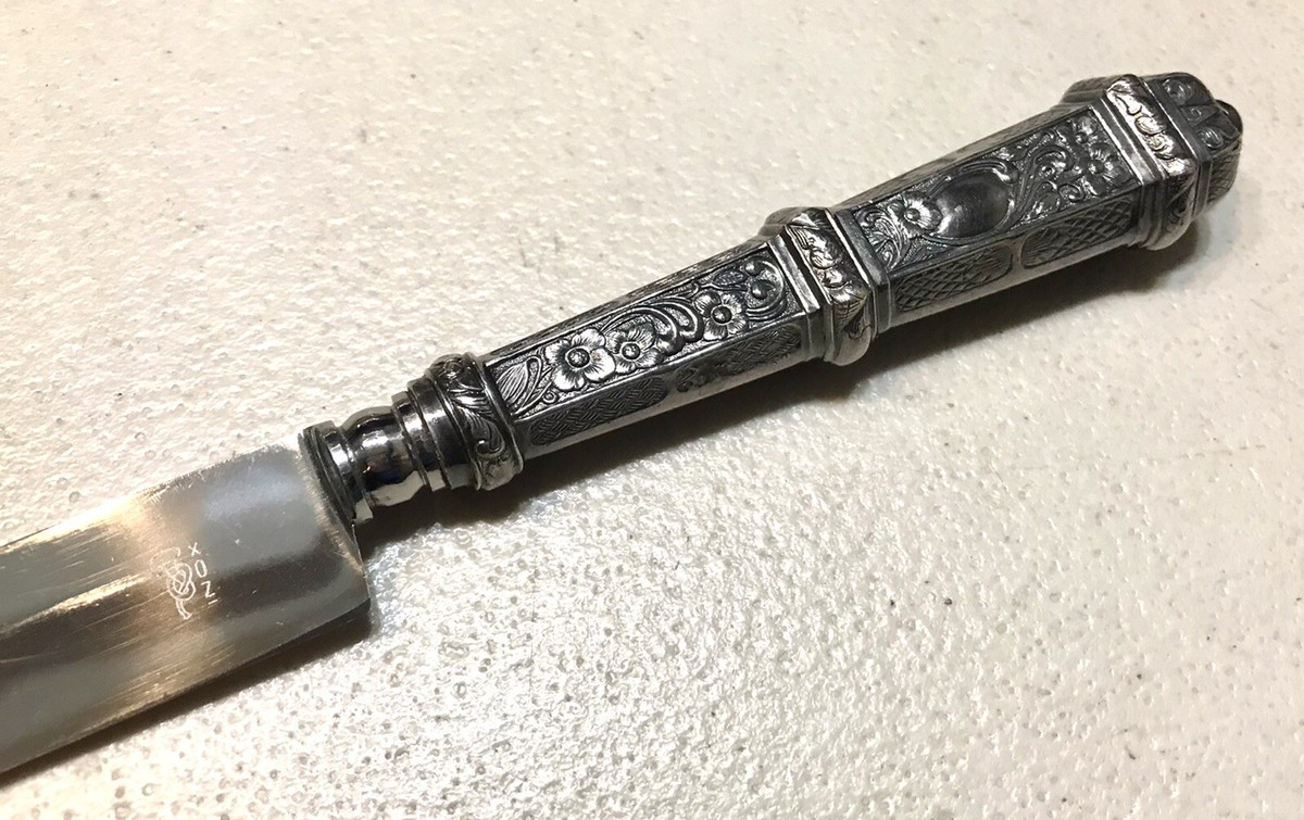 Vintage Antique INOX Brazilian Silver Plated Gaucho Dagger