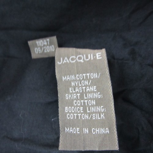 Jacqui E Womens Dress Size 12 Black Sleeveless Lace Silk Flared Lined - Picture 17 of 18