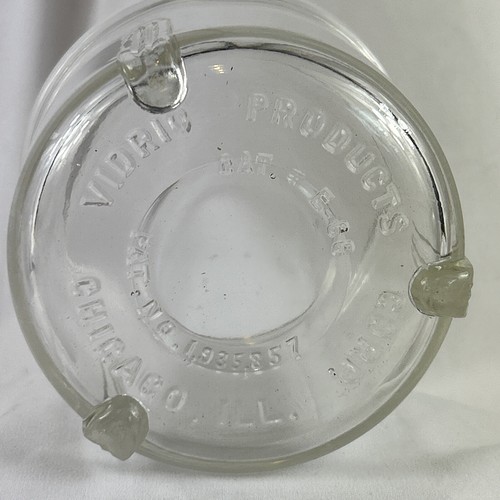 Vintage Glass Beater Chopper 2 Cup Wood Handle VIDRIO PRODUCTS CHICAGO ILL - Picture 8 of 8