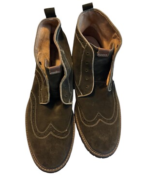 Florsheim Imperial Mens Suede Leather Wingtip Boots Size 10 