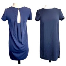 H&M ~ Blue Shift Dress with Fantastic Back Detail ~ Gold Clasp Closure ~ Size 2