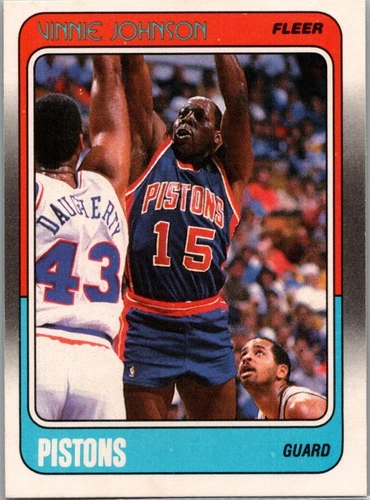 1988-89 Fleer - Vinnie Johnson #41 Baylor Bears Detroit Pistons