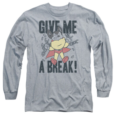 MIGHTY MOUSE GIVE ME A Licensed Men's Long Sleeve Graphic Tee Shirt SM-3XL 