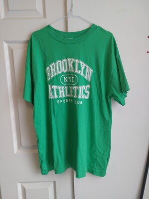 F F Medium Men's Green Brooklyn Athletics Sports Club T Shirt UK