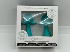 Grabease Baby & Toddler Self Feeding Utensils Two Spoons (New, Light Blue)