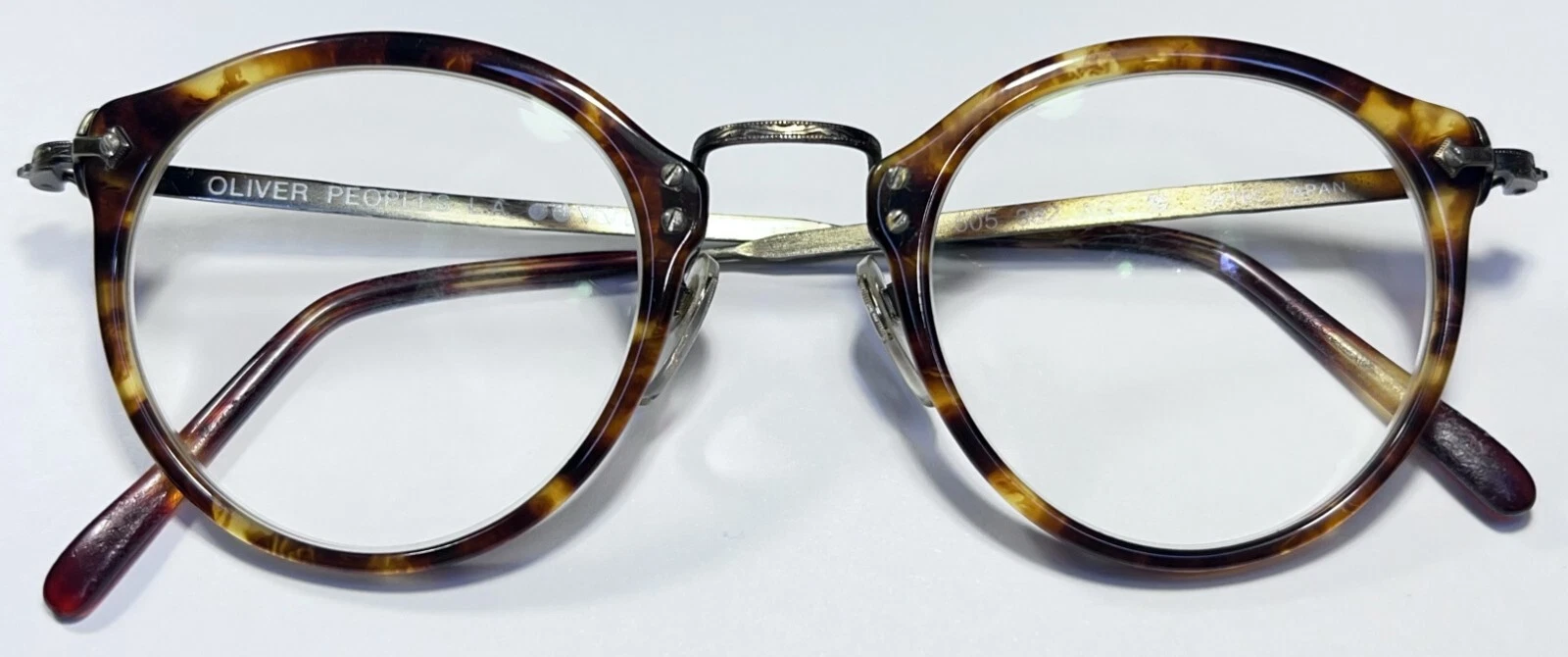 Vtg Oliver Peoples Eyeglass Sunglasses Frames 505 382 AG Japan   Tortoise Shell