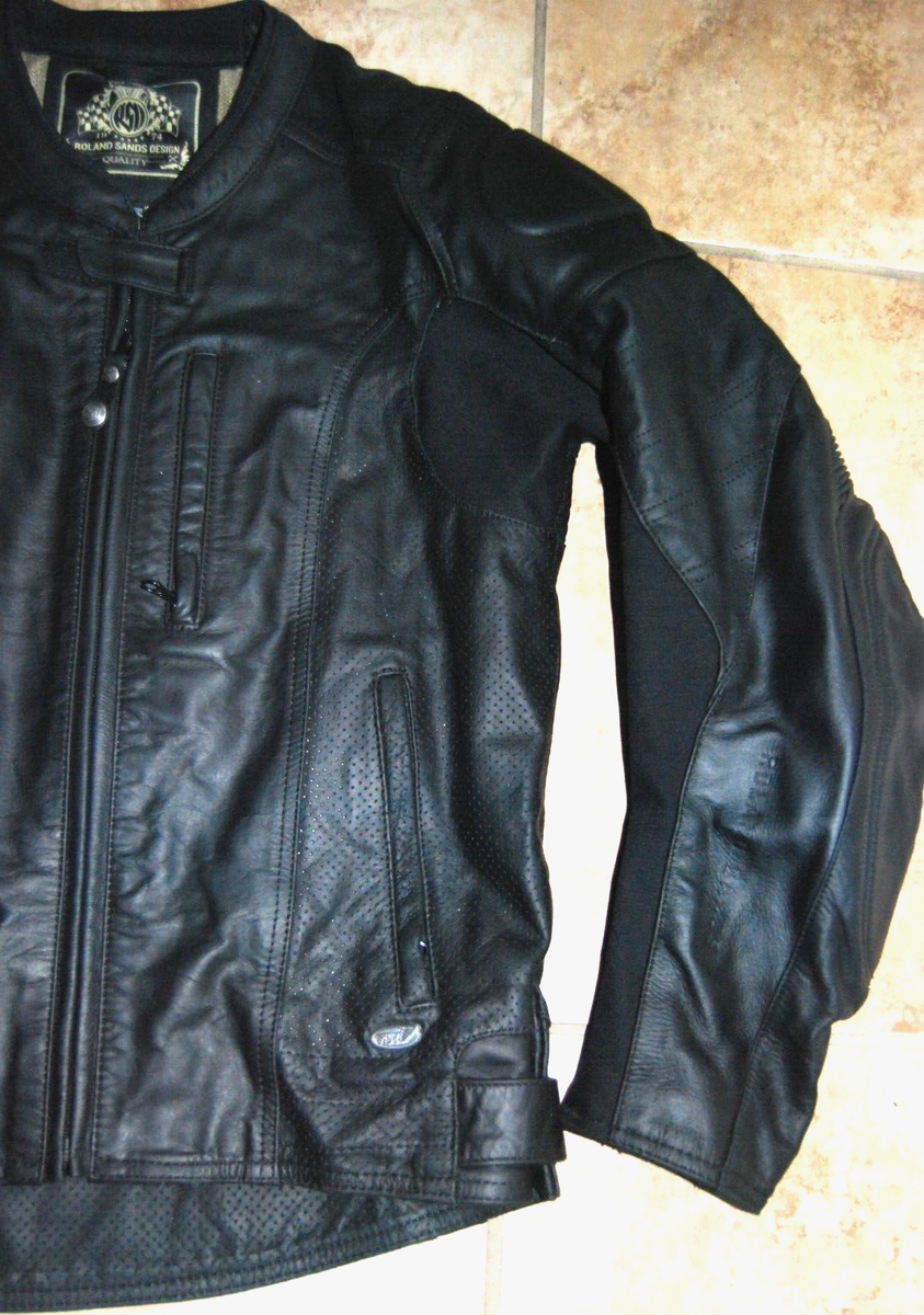 Roland Sands Designs RSD Leather Motorcycle Jacket Black