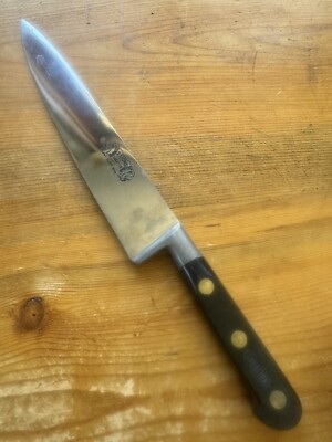Vntg. Two Lions Sabatier French Chefs Knife 
