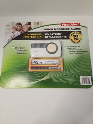 First Alert Carbon Monoxide Alarm With 10 Year Lifetime Battery