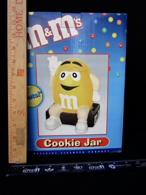 M & Ms Cookie Jar - Yellow - In Box | eBay