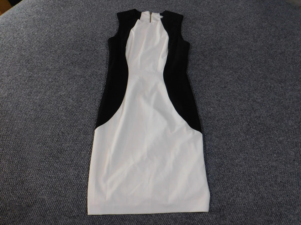 Vestido Calvin Klein 4 blanco línea A cremallera sin mangas elástico mujer poliéster midi Foto 2 de 4