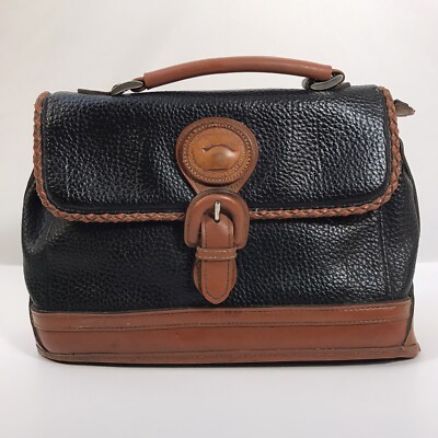 dooney and bourke blue and brown leather