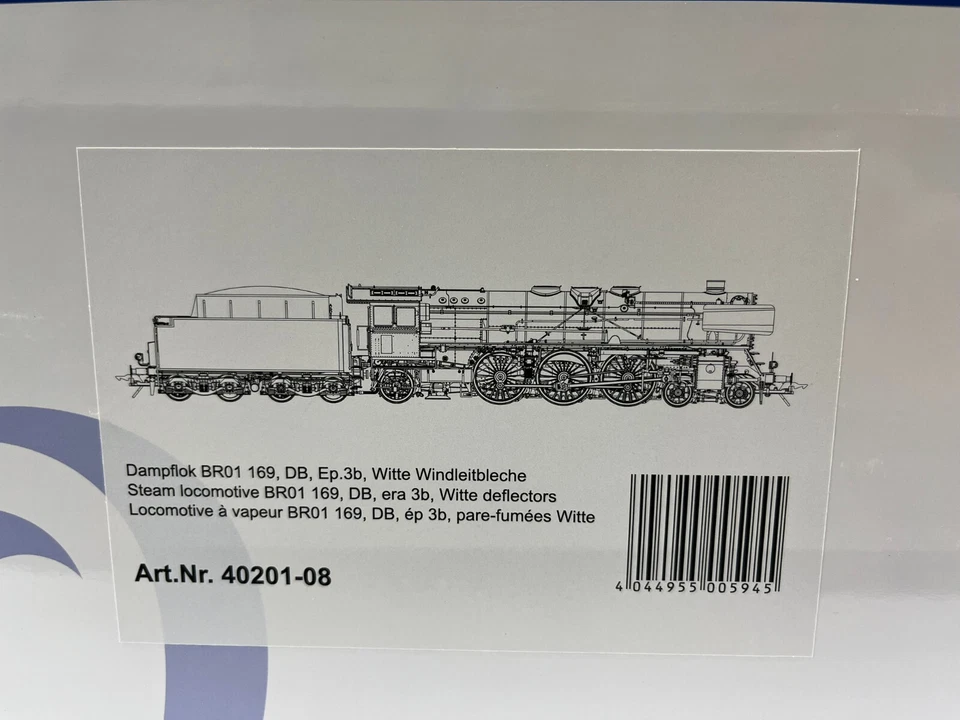 Lenz Spur 0 40201-08 Dampflok BR01 169, DB, Ep.3b, Witte Windleitbleche Neuware - Bild 2 von 2