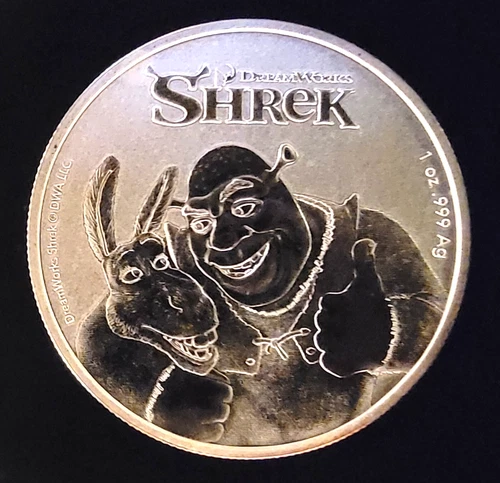 2021 Shrek Dreamworks Niue Mint Donke Vtg Bullion-999 Silver 1 Oz Ounce Art Coin