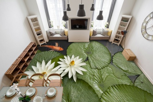 3D White Lotus 30RAIN24 Floor WallPaper Murals Wall Print Decal AJ Honey - Picture 3 of 6