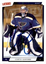 Curtis Sanford Signed Auto 2006-07 Upper Deck Victory card St Louis Blues