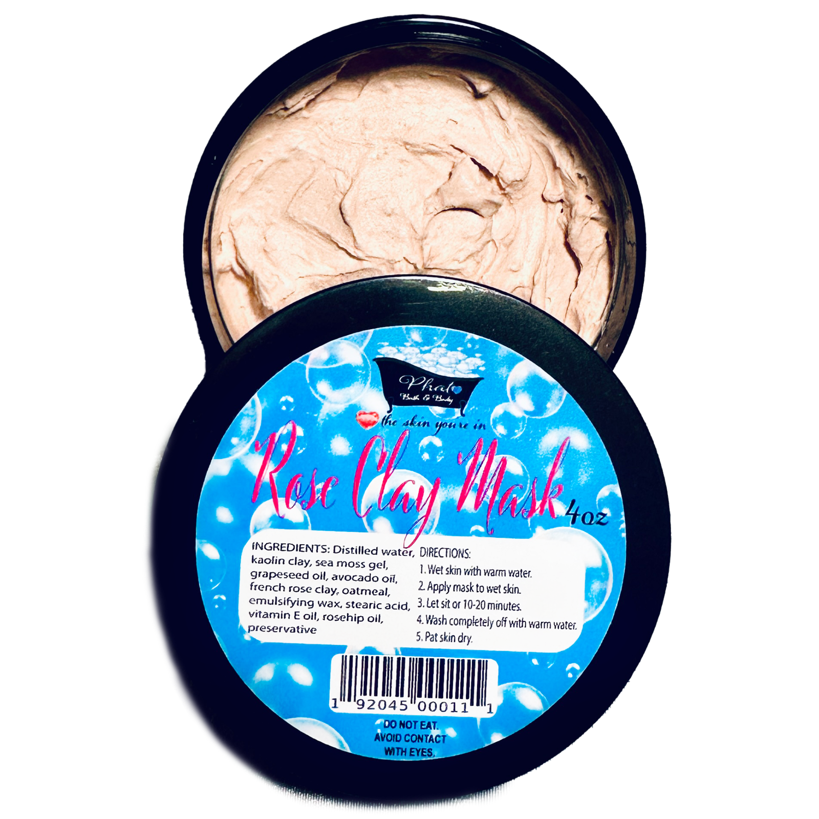 Rose Clay Natural Cleansing Clay Mask Sea Moss Gel Hydrating Vitamin E Avocad...-image
