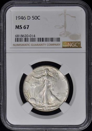 1946-D Walking Liberty Half Dollar 50C NGC MS67