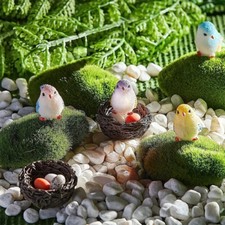 Dollhouse Bird Set of 2 Random Cute Birds for Garden 1/12 Scale