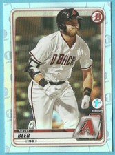 2020 Bowman First 1st Edition Baseball Seth Beer Sky Blue Foil Refractor