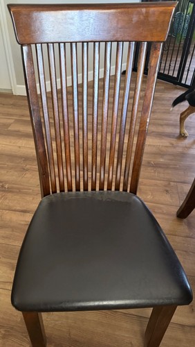 Mission style dining table with 6 chairs and 1 leaf - Picture 2 of 3