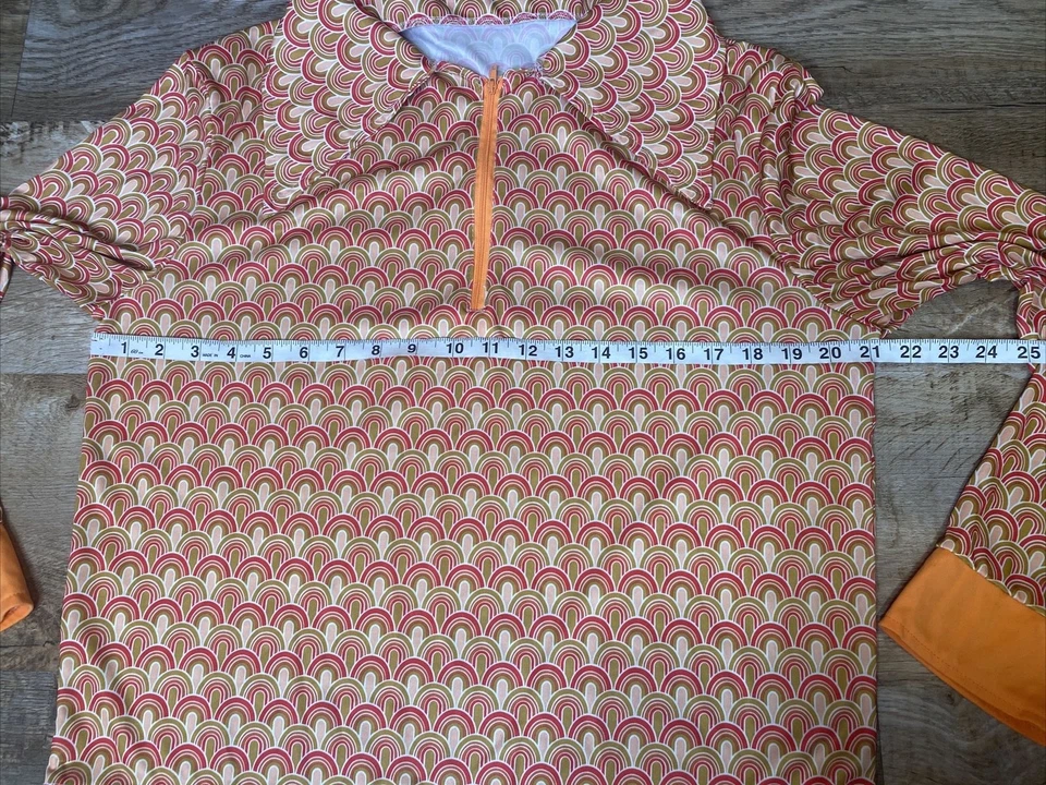 Polo Smiffys anos 70 grande fantasia discoteca laranja com zíper - Imagem 2 de 4