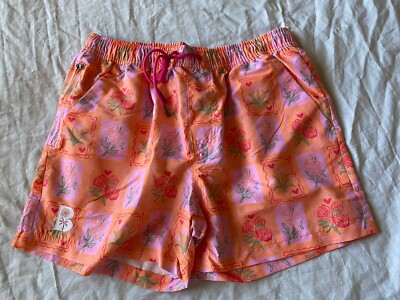 Blackbough Men’s Rose Orange Swim Shorts Size M