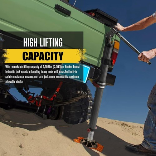 BUNKER INDUST Hydraulic Lift Jack, Powerful Offroad Recovery Jack 4,409lbs NEW - Picture 3 of 3