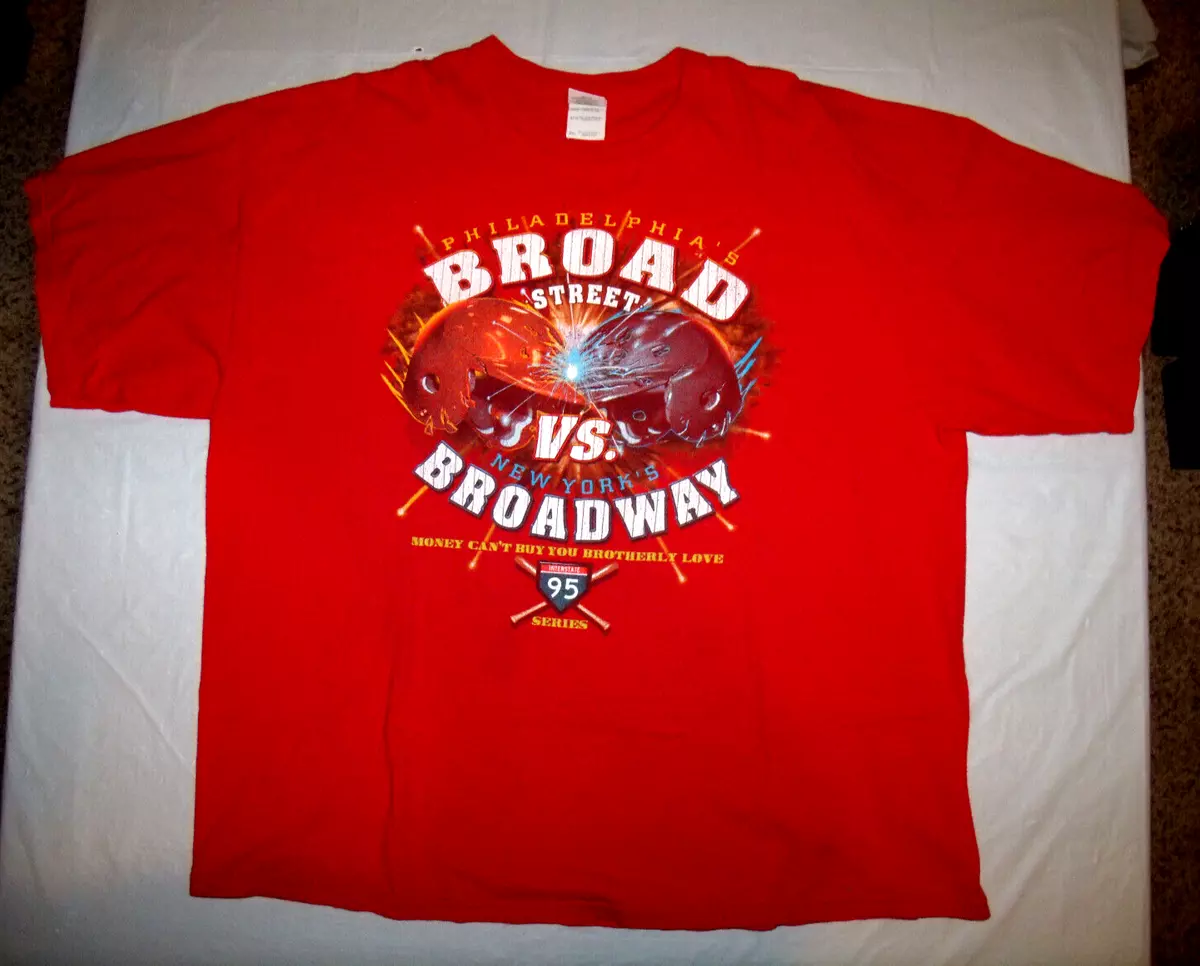 Philadelphia Phillies 2009 World Series Broad Street vs Broadway 2XL T-Shirt NY