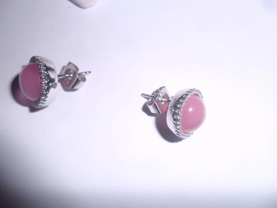 DELIZOSI ORECCHINI IN ARGENTO 925 PIETRA OCCHIO DI GATTO E ZAFFIRI BIANCHI - Immagine 3 di 4