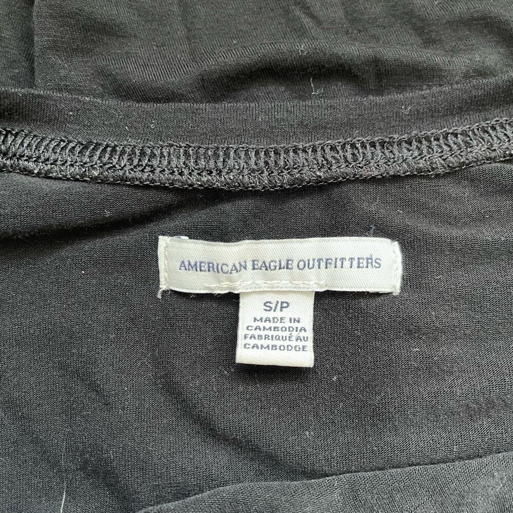 American Eagle Solid Black Crew Neck Short Sleeve… - image 8